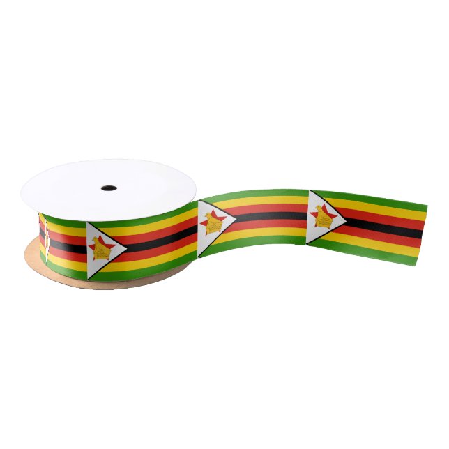 En Satin ruban du drapeau du Zimbabwe (Bobine)