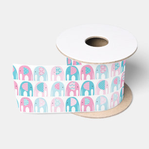 En Satin Ruban - Eléphants shabby chic
