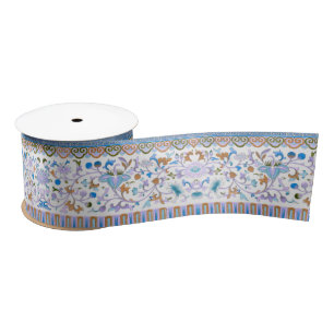 En Satin Ruban floral antique de motif