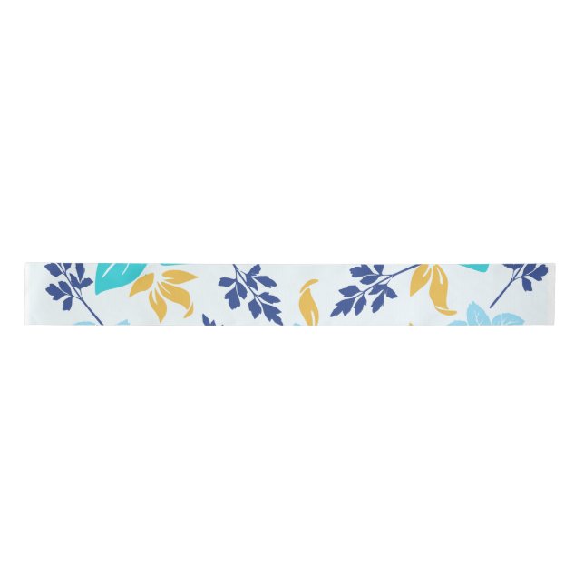 En Satin Ruban Floral Bleu (Devant)