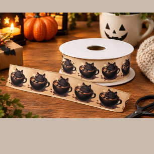 En Satin Ruban Halloween Chat Noir – Chat Sorcière Gothique