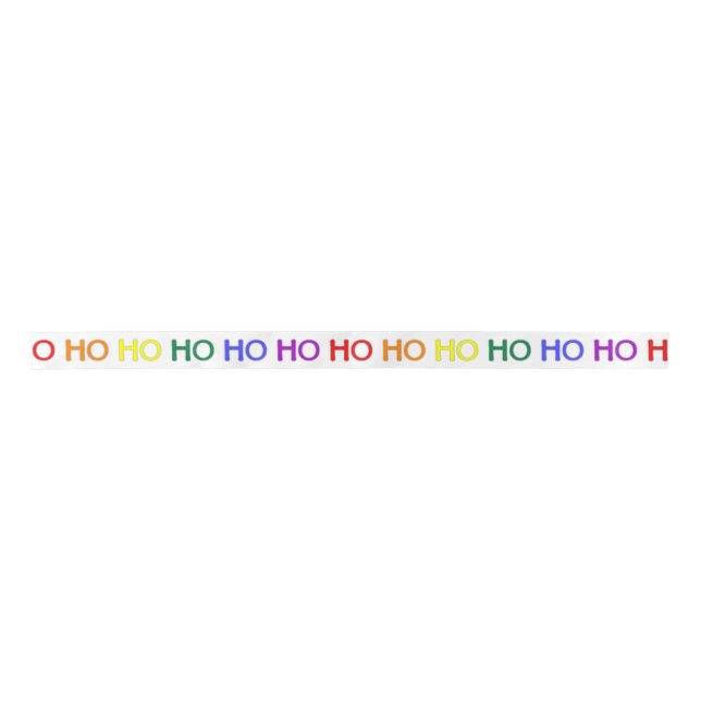 En Satin Ruban Ho Ho Ho arc-en-ciel (Devant)