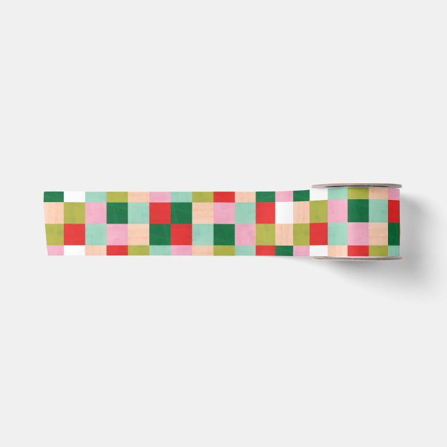 En Satin Ruban Joyeux et Blocs de couleur brillants (Devant)