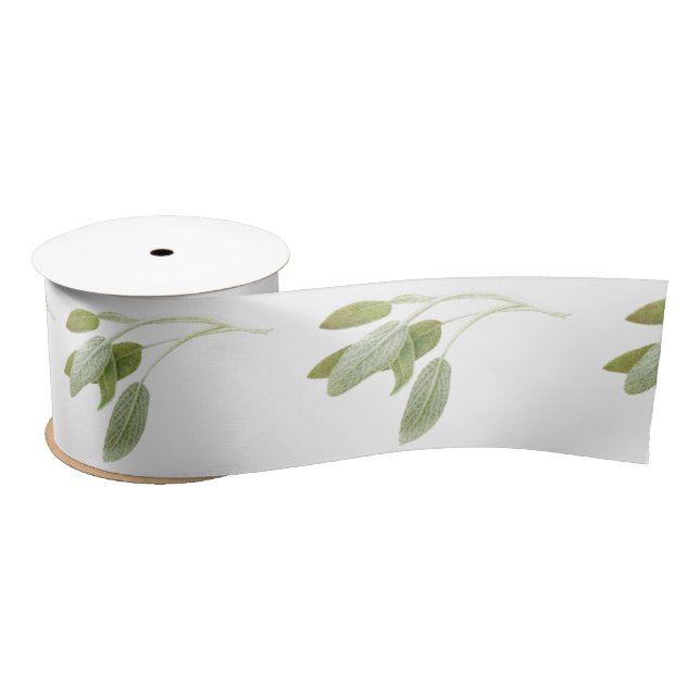 En Satin Ruban large 3 pouces de 3 po à la SAGE FRAÎCHE (Bobine)