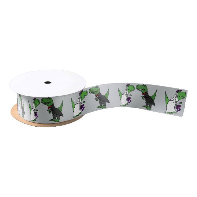 En Satin Ruban Mariage Dinosaure T-rex amusant (Bobine)