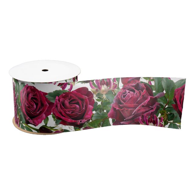 En Satin Ruban Mariage Rose Bourgogne (Bobine)