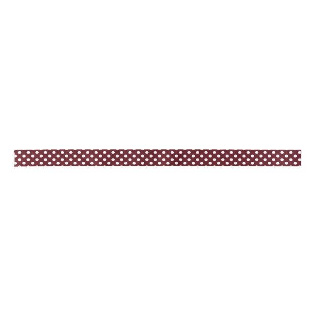 En Satin Ruban marron et blanc de point de polka (Devant)