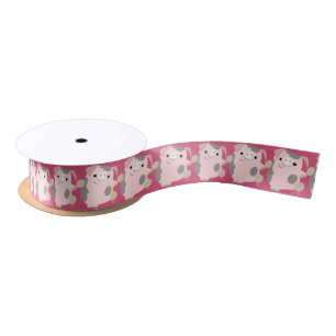 En Satin Ruban mignon de porc de danse de bande dessinée