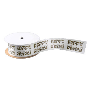 En Satin Ruban mignon de salutation heureux de typographie