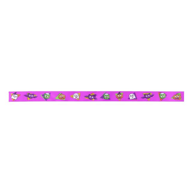 En Satin Ruban mignon et effrayant - violet (Devant)