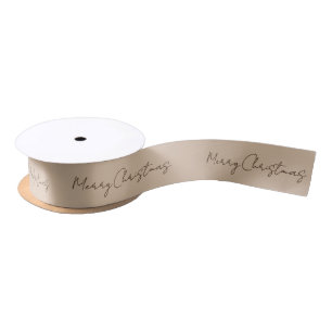 En Satin Ruban minimaliste Beige Joyeux Noël