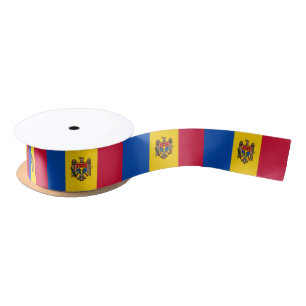 En Satin Ruban moldove de drapeau