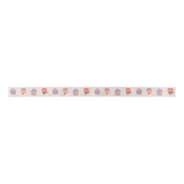 En Satin Ruban Motif Pastel Cupcake Confetti (Devant)