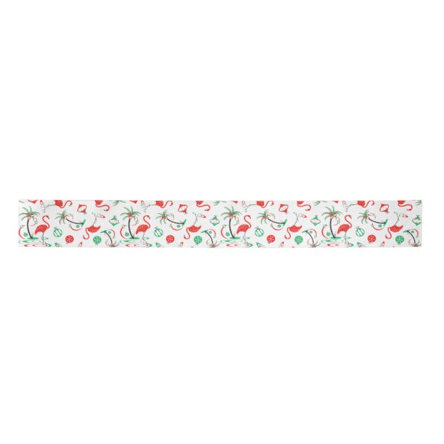 En Satin Ruban multi de Flamant rose rouge de Noël (Devant)