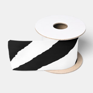En Satin Ruban noir et blanc Zebra Strip