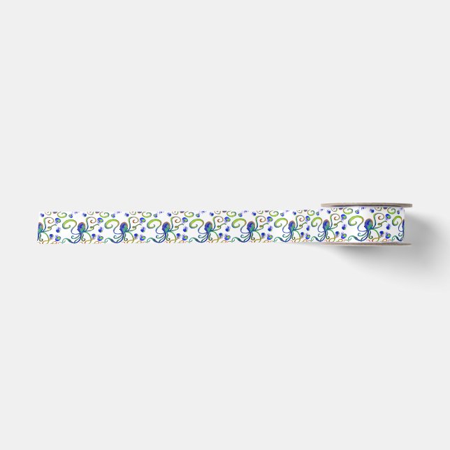 En Satin Ruban Octojelly Motif Sea Creature (Devant)