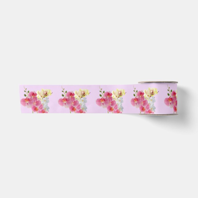 En Satin Ruban Orchidée Pastel (Devant)