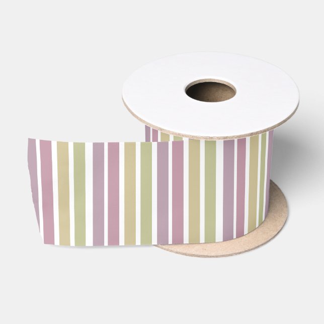 En Satin Ruban Pastel Stripe (Bobine)