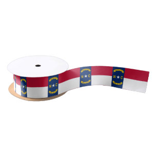 En Satin Ruban patriotique avec drapeau de Caroline du Nord