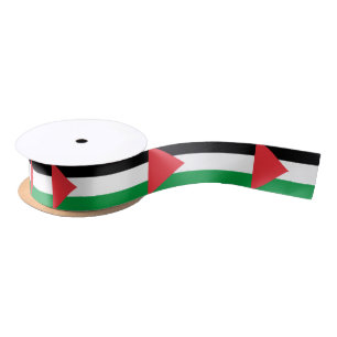 En Satin Ruban patriotique avec drapeau de la Palestine