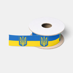 En Satin Ruban patriotique avec drapeau de l'Ukraine