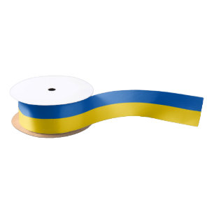 En Satin Ruban patriotique avec drapeau de l'Ukraine