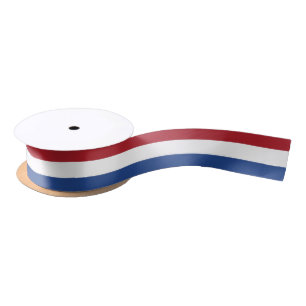 En Satin Ruban patriotique avec drapeau de Pays-Bas