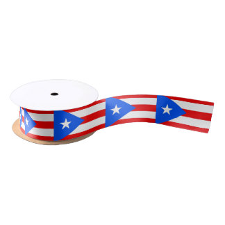 En Satin Ruban patriotique avec drapeau de Porto Rico