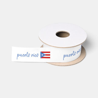 En Satin Ruban patriotique avec drapeau de Porto Rico