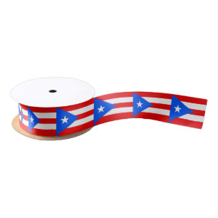 En Satin Ruban portoricain de drapeau