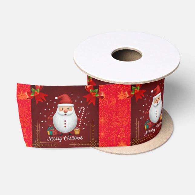 En Satin ruban pour joyeux noël rouge  (Bobine)