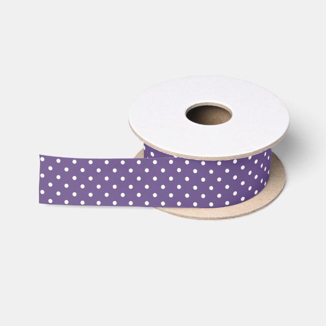En Satin Ruban pourpre de pois (Bobine)
