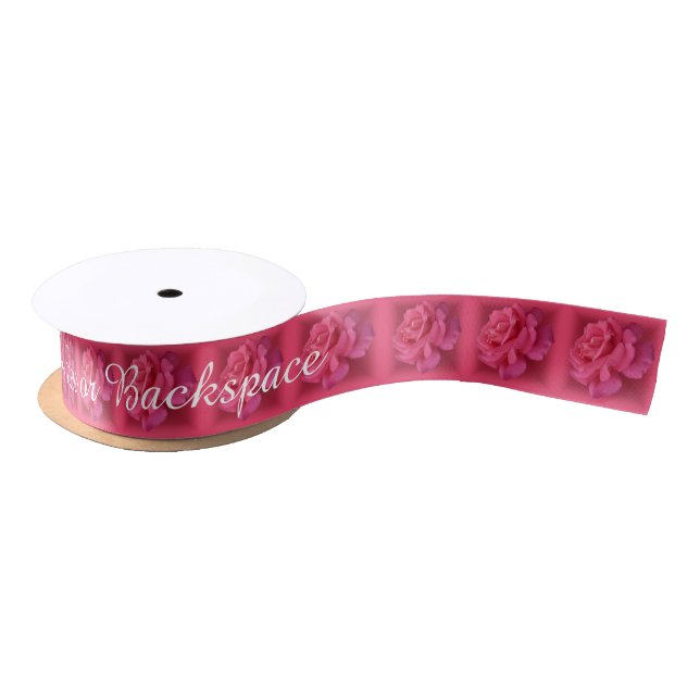 En Satin Ruban rose Customisé rose rose Fleur Ruban (Bobine)
