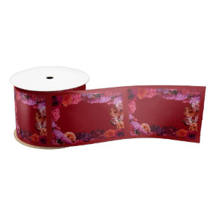 En Satin Ruban rose Customisé rose rose Fleur Ruban