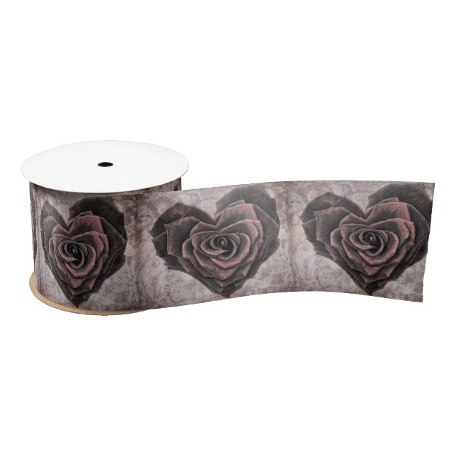 En Satin ruban rose du coeur de goth (Bobine)