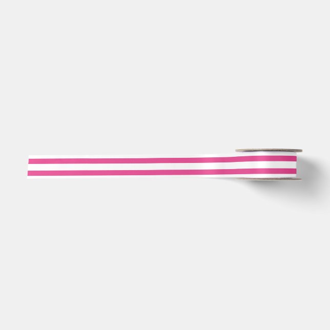 En Satin Ruban rose foncé double bande (Devant)
