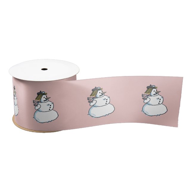 En Satin Ruban rose motoneige (Bobine)
