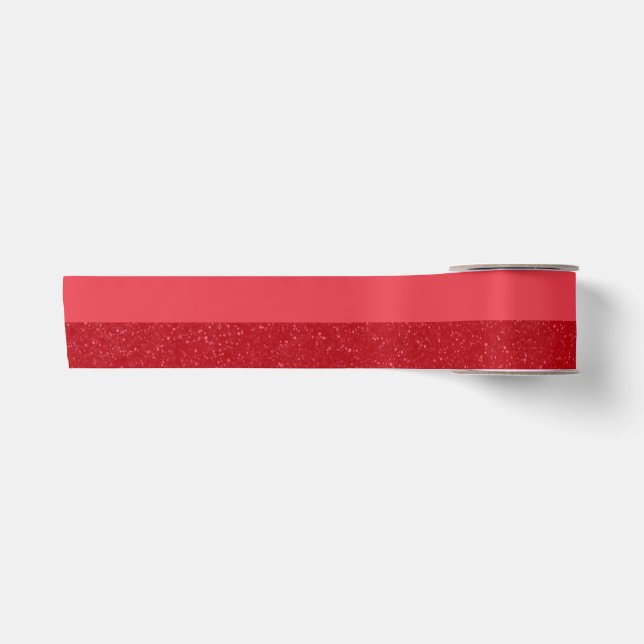 En Satin Ruban Rouge Tomate Personnalisé – Double Texture (Devant)