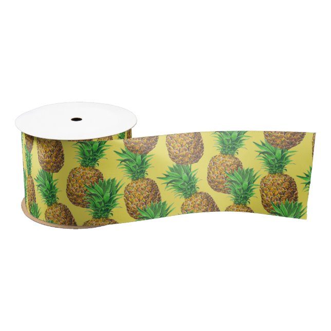 En Satin Ruban satiné aux ananas (Bobine)