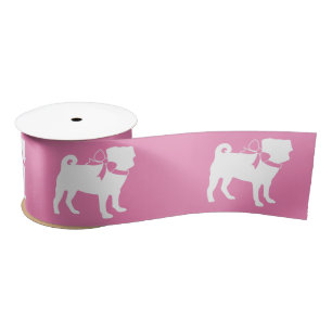 En Satin Ruban satiné Chien carlin Chien Puppy
