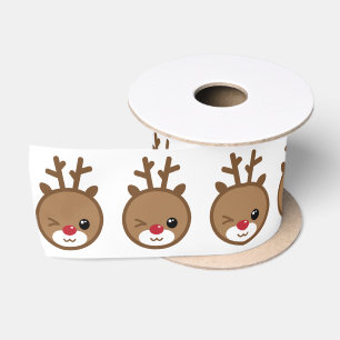 En Satin Ruban satiné Kawaii Reindeer