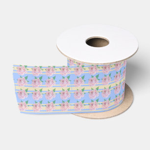 En Satin Ruban satiné Rose bleu Régence