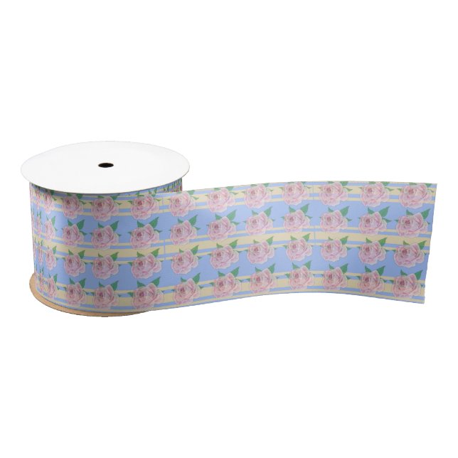 En Satin Ruban satiné Rose bleu Régence (Bobine)
