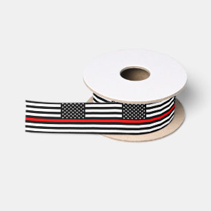 En Satin ruban Thin Red Line, pompier drapeau américain / É