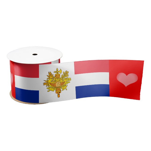 En Satin Ruban Tricolor, Emblème, Coeur, France (Bobine)