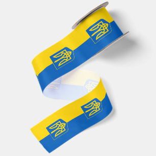 En Satin Ruban Ukraine, Tryzub, Patriotique, Drapeau ukrain