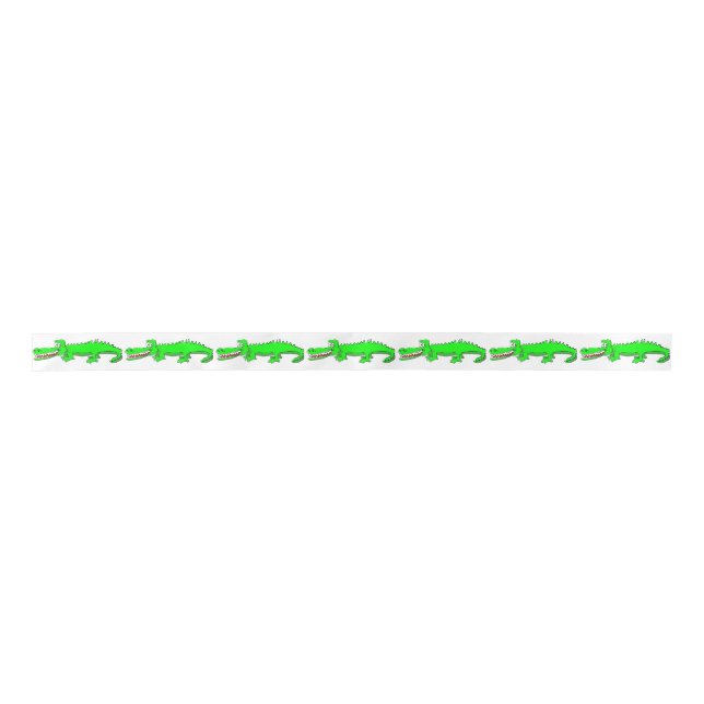 En Satin Ruban vert clair d'amusement de crocodile de bande (Devant)
