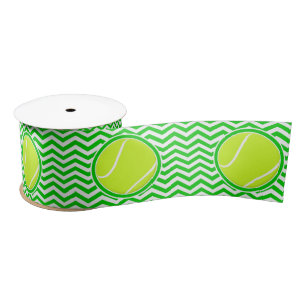 En Satin Ruban vert de partie de balle de tennis de motif