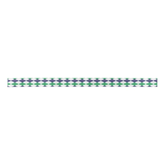 En Satin Ruban vert et blanc Jacquard de la Marine (Devant)