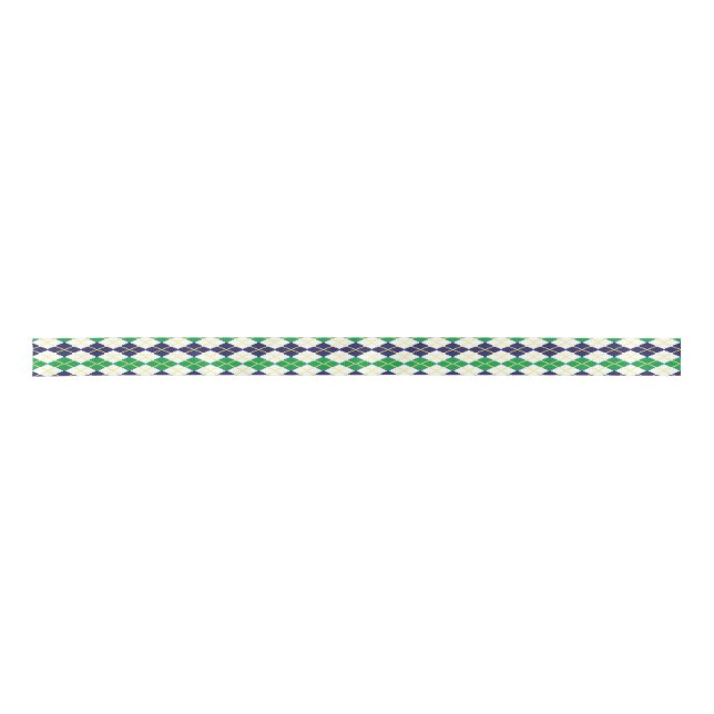 En Satin Ruban vert et blanc Jacquard de la Marine (Devant)
